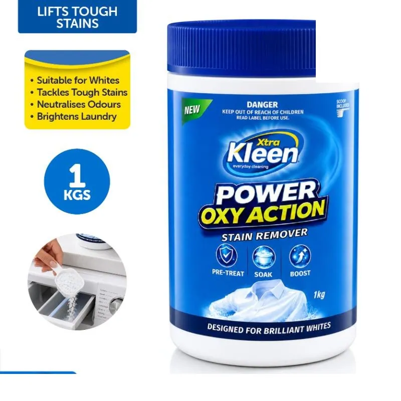 Laundry Stain Remover, Soaker, In-Wash Booster Powder with Scoop - Brilliant Whites Formula 1kg Net – image 3