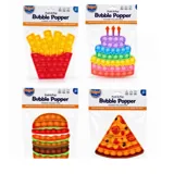 Fidget Push & Pop - Foodie Series - 4 Assorted (Hamburger, Birthday Cake, Fries, Pizza Slice) Sizes Vary 12.5cm~19cm Height - Silicone – image 3