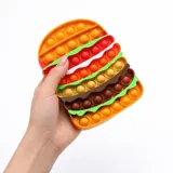 Fidget Push & Pop - Foodie Series - 4 Assorted (Hamburger, Birthday Cake, Fries, Pizza Slice) Sizes Vary 12.5cm~19cm Height - Silicone – image 1