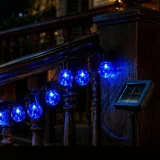 Christmas Solar Festoon Blue Lights 2 Functions 20pk – image 2