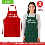 Christmas Apron Plaid Design Cotton 2 Assorted Designs 50cm X 70cm – image 4