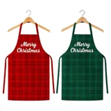Christmas Apron Plaid Design Cotton 2 Assorted Designs 50cm X 70cm – image 2