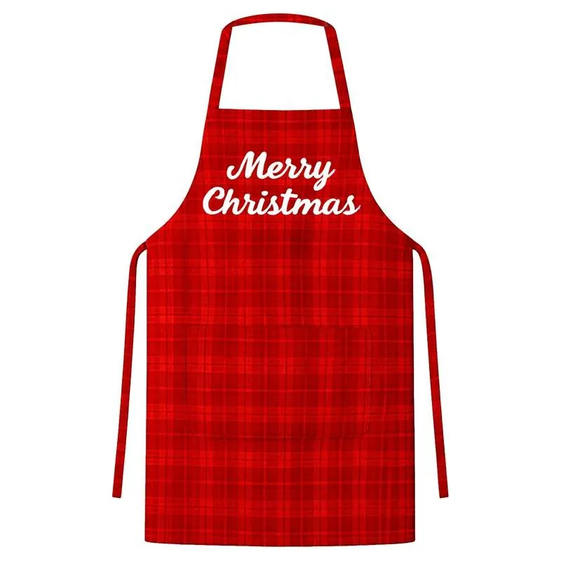 Christmas Apron Plaid Design Cotton 2 Assorted Designs 50cm X 70cm – image 3