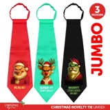 Jumbo Christmas Novelty Tie 57cm X 17.5cm 3 Assorted Designs – image 4