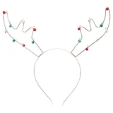 Christmas Headband Antler Metal with Green & Red Bells 30cm X 27cm – image 1