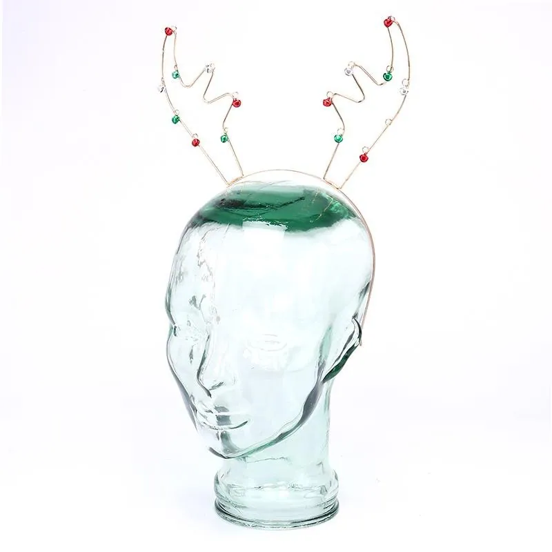 Christmas Headband Antler Metal with Green & Red Bells 30cm X 27cm – image 3