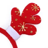 Christmas Headband Antler Kids Plush Red with Gold Accents 21cm X 16cm – image 2
