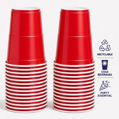 Drinkware & Partyware Party Cups 265ml 50pk American Red