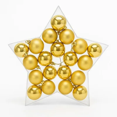 Christmas Baubles Matte & Gloss Assorted 50mm 20pk 4 Assorted Colours (Gold, Silver, Red & Green)