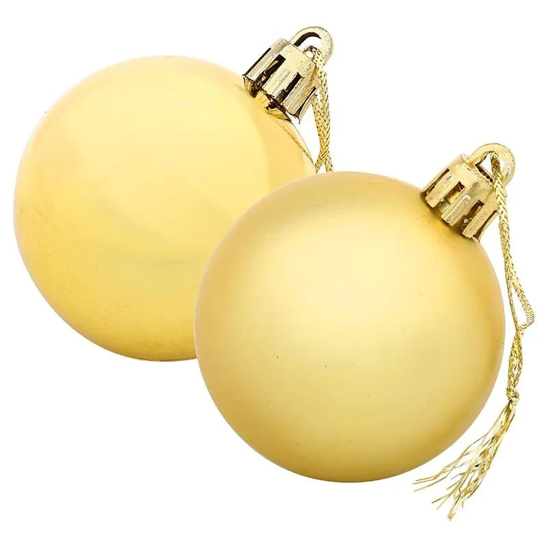 Christmas Baubles Matte & Gloss Assorted 50mm 20pk 4 Assorted Colours (Gold, Silver, Red & Green) – image 2