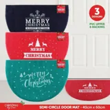 Door Mat Semi-Circle Christmas 40cm X 60cm 3 Assorted Design PVC Upper & Backing – image 3