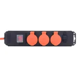 Christmas Power Board IP44 Rated 3 Outlets with Surge Protection & 2 USB Ports (usb-a & Usb-c) 1 Metre Cord Black 240V 10A Max Load 2400W USB Output 5V 2.1A – image 1