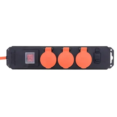 Christmas Power Board IP44 Rated 3 Outlets with Surge Protection & 2 USB Ports (usb-a & Usb-c) 1 Metre Cord Black 240V 10A Max Load 2400W USB Output 5V 2.1A