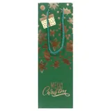 Gift Bag Premium Foil Christmas Bottle Bags 35cm X 11.5cm X 9cm 2 Assorted Designs – image 1