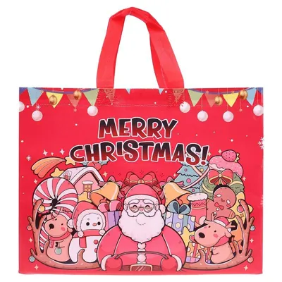 Gift Bag Reusable Christmas Medium Tote 33cm X 25cm X 17cm 6 Assorted Christmas Designs