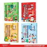 Christmas Stationery Set 6pc (Ruler, 2 Pencils, Sharpener, Eraser & Pocket Pad) 4 Assorted Designs – image 4