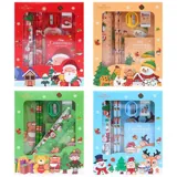 Christmas Stationery Set 6pc (Ruler, 2 Pencils, Sharpener, Eraser & Pocket Pad) 4 Assorted Designs – image 3
