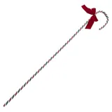 Christmas Jumbo Braided Plastic Candy Cane with Bow 2pc 2 Assorted Colours 80cm – image 1