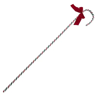 Christmas Jumbo Braided Plastic Candy Cane with Bow 2pc 2 Assorted Colours 80cm