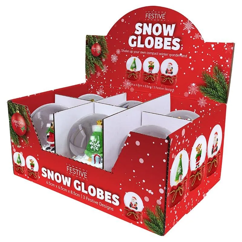 Christmas Toy Snow Globe Large Santa Sack Base 6.5cm X 6.5cm X 8.5cm 3 Assorted Designs – image 3