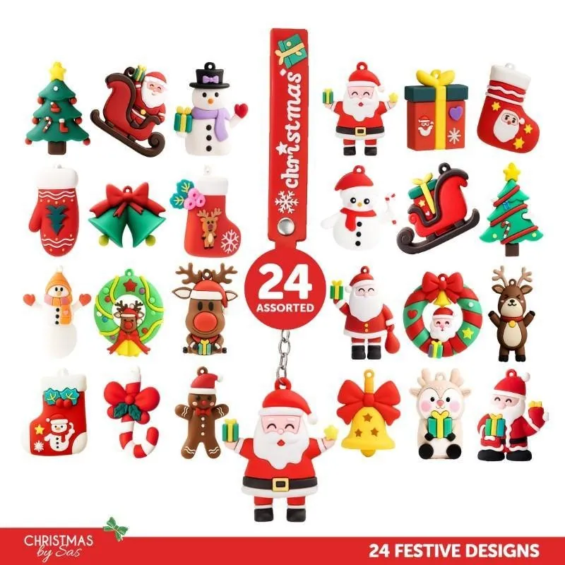 Christmas Keychains 24 Assorted Christmas Designs – image 4