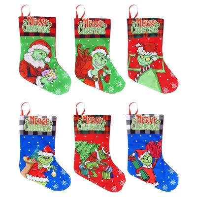 Christmas Stocking 6 Assorted Designs 17cm X 38cm