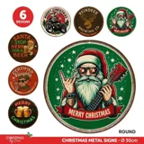 Christmas Metal Sign Round Design 6 Assorted Designs 30cm – image 4