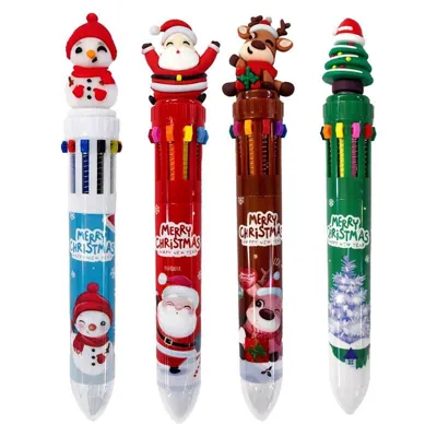 Christmas 10-in-1 Novelty Pen 4 Assorted Designs
