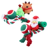 Christmas Pet Gift Set 4pk 2 Assorted Sets (Each Set Includes 2 Squeaky Toys, 1 Tennis Ball & a Rope Toy) – image 2