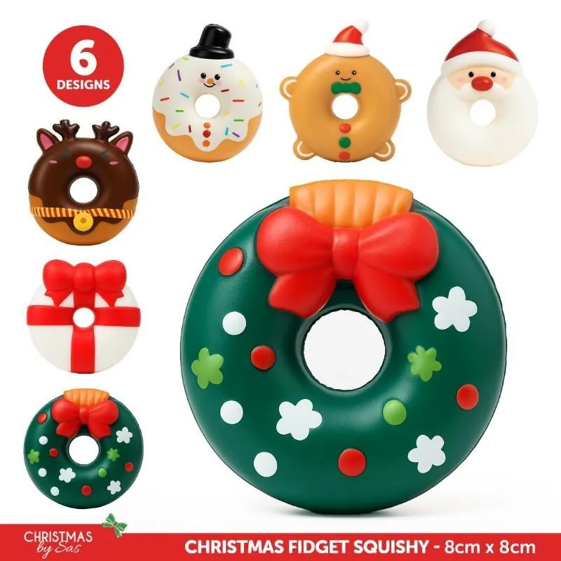 Christmas Fidget Squishy Toy 6 Assorted Designs 8cm X 8cm – image 4