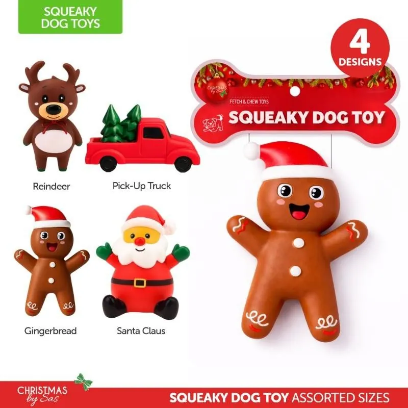 Christmas Squeaky Dog Toy 4 Assorted Designs & Sizes – image 4