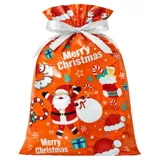 Christmas 2pk Medium Foil Gift Bag with Drawstring & Gift Tag (29cm X 43cm) 2 Assorted Designs – image 1