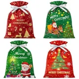 Christmas 2pk Large Foil Gift Bag with Drawstring & Gift Tag (39cm X 51cm) 2 Assorted Designs – image 2