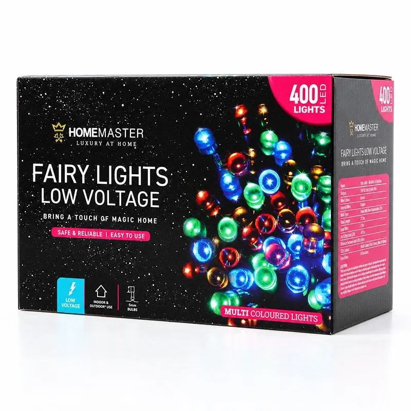 Christmas Fairy Light Low Voltage 400LED 21.5m Total Length Multi Colour 8 Functions – image 3