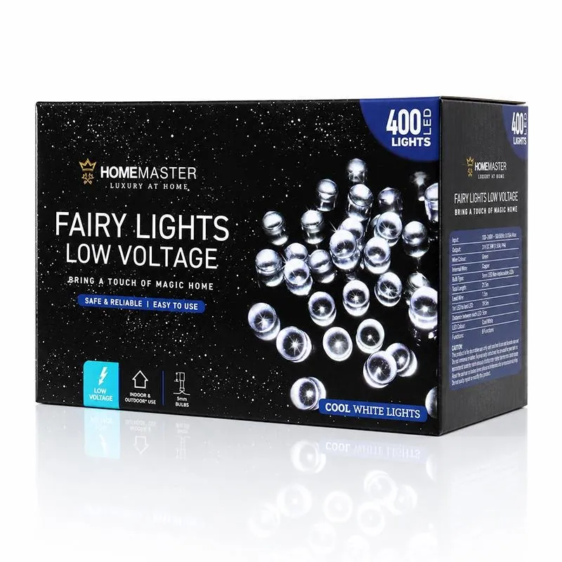 Christmas Fairy Light Low Voltage 400LED 21.5m Total Length Cool White Colour 8 Functions – image 3