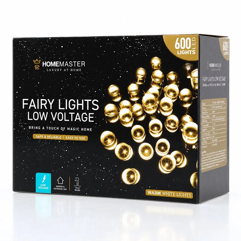 Christmas Fairy Light Low Voltage 600LED 31.5m Total Length Warm White Colour 8 Functions – image 3