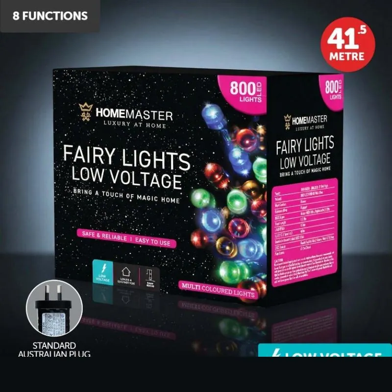 Christmas Fairy Light Low Voltage 800LED 41.5m Total Length Multi Colour 8 Functions – image 4