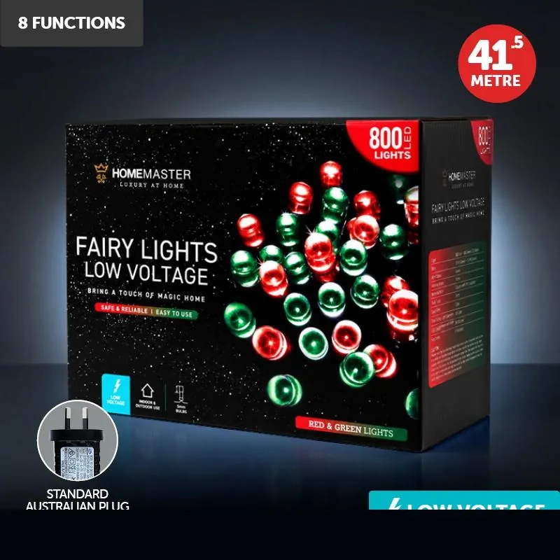 Christmas Fairy Light Low Voltage 800LED 41.5m Total Length Red & Green Colour 8 Functions – image 4