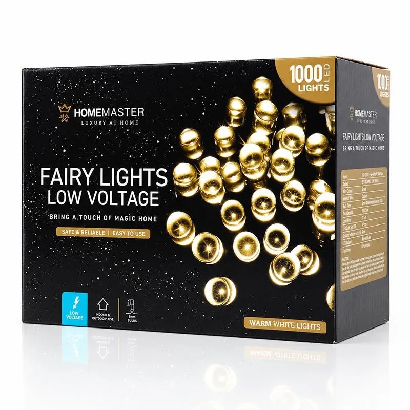 Christmas Fairy Light Low Voltage 1000LED 51.5m Total Length Warm White Colour 8 Functions – image 3