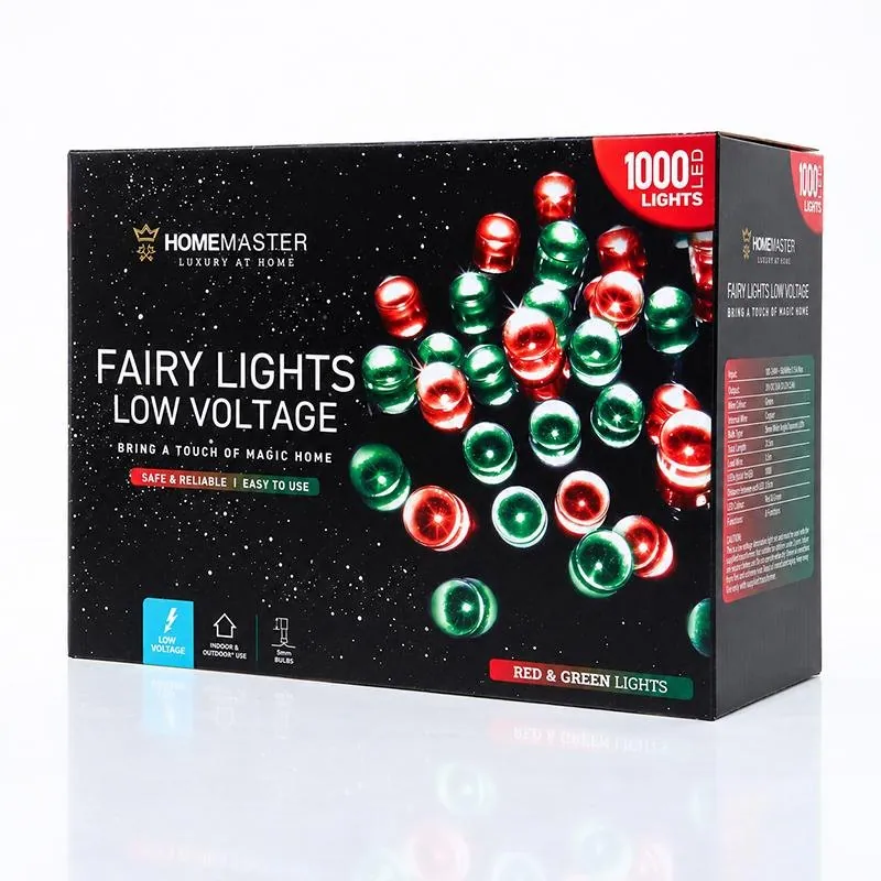 Christmas Fairy Light Low Voltage 1000LED 51.5m Total Length Red & Green Colour 8 Functions – image 3