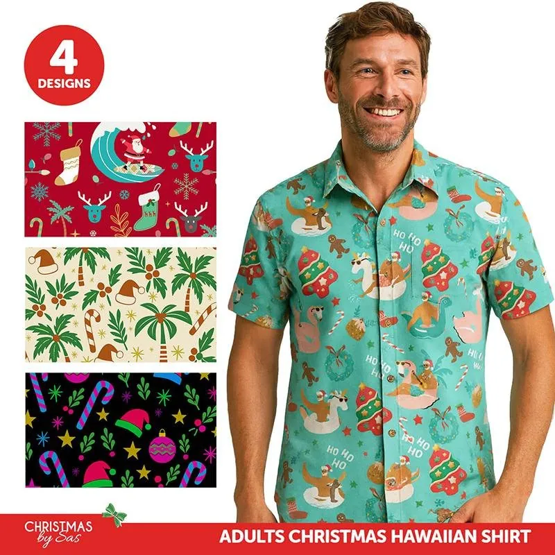 Christmas Coastal Series Hawaiian Shirt Adult 4 Assorted Designs (s, M, L & Xl) – image 3