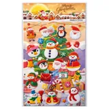 Christmas 3D Stickers 10cm X 18cm 4 Assorted Designs – image 1