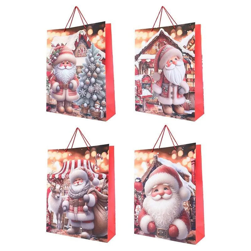 Gift Bag Cozy Christmas Jumbo 43cm X 55cm X 15cm 4 Assorted Designs – image 3