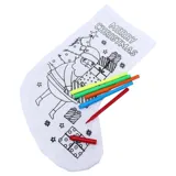 Colour in Christmas Stocking with Markers 33cm X 16cm 3 Assorted Designs – image 1