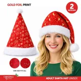 Christmas Santa Hat Gold Foil Print 2 Assorted Designs 34cm X 29cm – image 3