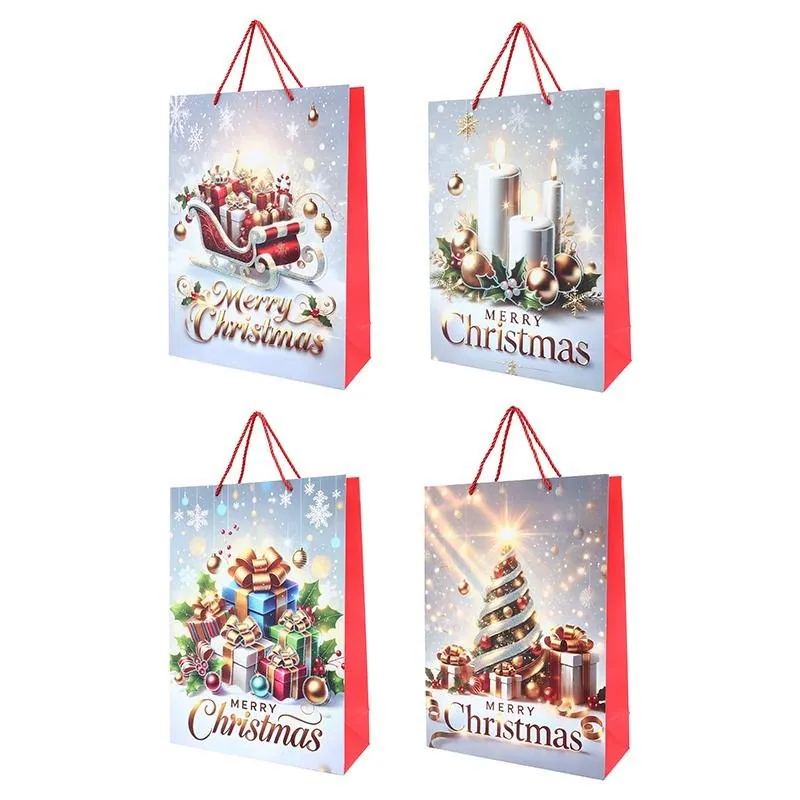 Gift Bag Premium Glitter Magical Christmas Series Small 18cm X 23cm X 10cm 4 Assorted Designs – image 3