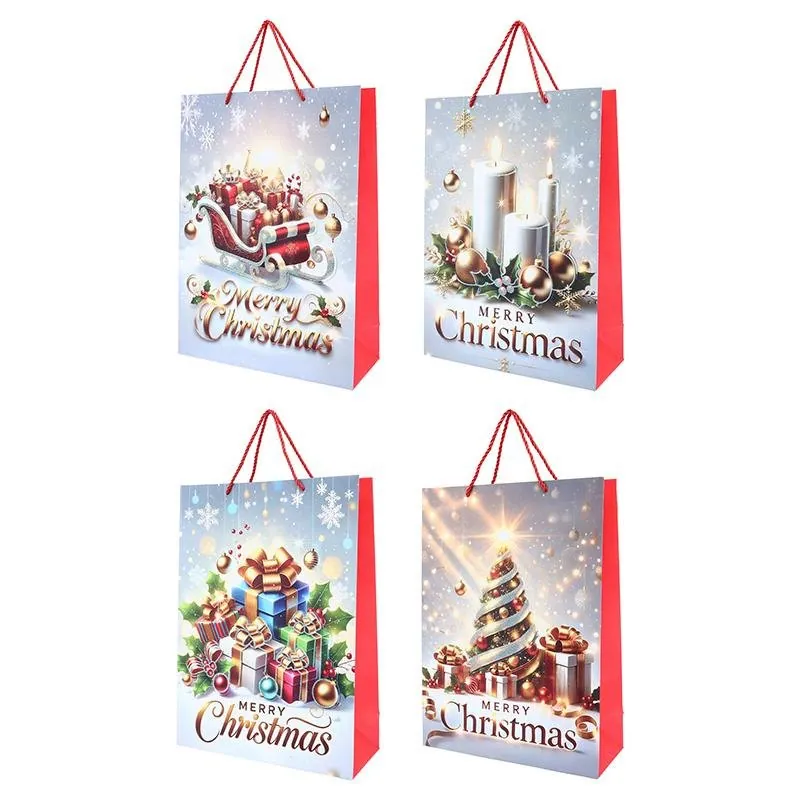 Gift Bag Premium Glitter Magical Christmas Series Medium 26cm X 32cm X 10cm 4 Assorted Designs – image 3