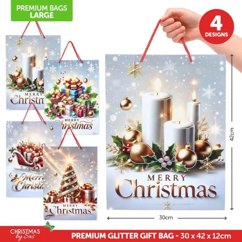 Gift Bag Premium Glitter Magical Christmas Series Large 30cm X 42cm X 12cm 4 Assorted Designs – image 4