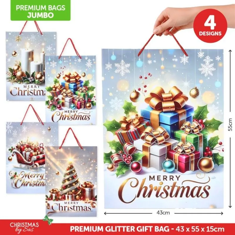 Gift Bag Premium Magical Christmas Series Jumbo 43cm X 55cm X 15cm 4 Assorted Designs – image 4