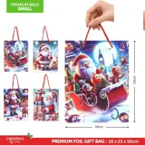 Gift Bag Premium Foil Festive Christmas Series Small 18cm X 23cm X 10cm 4 Assorted Designs – image 4